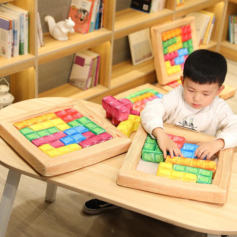 Children's Puzzle Cushion Early Education Educational Toys Russian Building Block Throw Pillow
