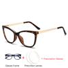 Anti Blue Light Cat Eye Prescription Eyeglasses Women Leopard Frame Oval Photochromic Bifocal Progressive Spectacles Female