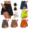 Sport Plus Size Solid Color High Waisted Skirt Shorts Skort Women Lady Yoga Gym
