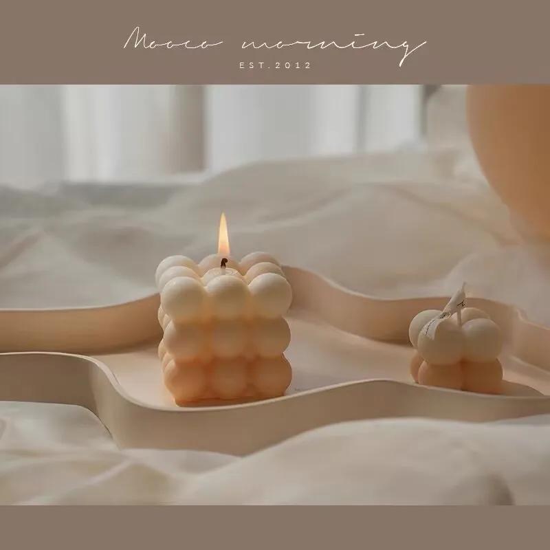 Lazzy House Small Bubble Cube Candle Soy Wax Aromatherapy Scented Candles Relaxing Birthday Gift Decorative Ornaments