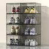 Stackable Plastic Shoe Storage Boxes Multipurpose Storage Containers Space Efficient Clear Boxes for Shoes Accessory