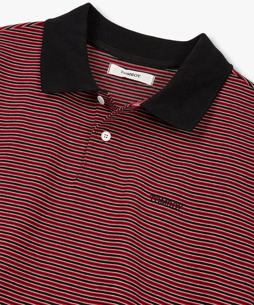 STUDIO TOMBOY [Men] Multi Stripe Collared T-Shirt_Red 9156222211