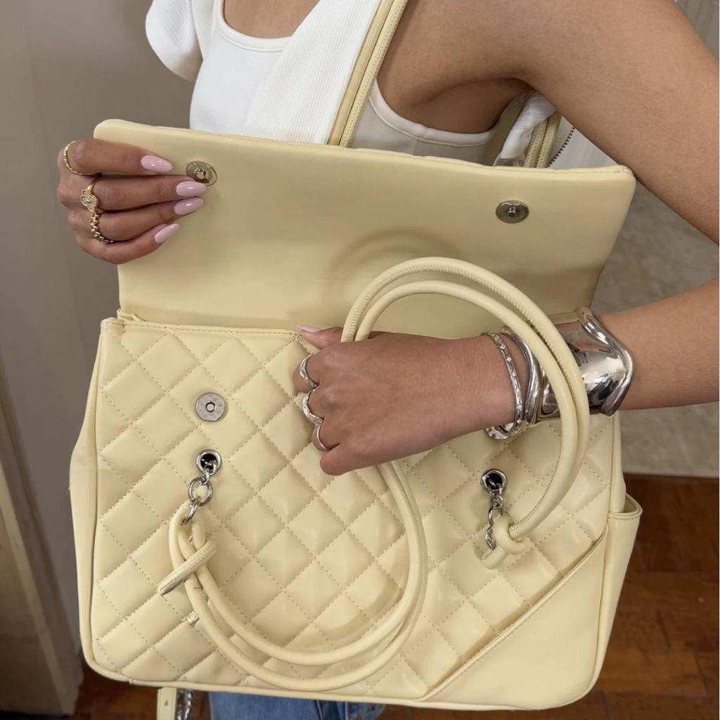 Korean Niche Design Diamond Grid Shoulder Bag, New Fashionable and Versatile Commuting Tote Bag, Cute Style Handbag