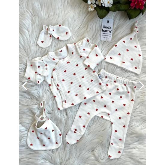 

Heart Pattern 5’li Yenidoğan Kız Bebek Hastane Çıkışı Seti