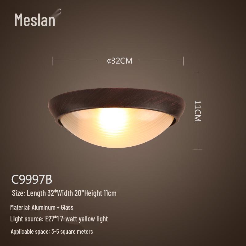 American Retro Industrial Ceiling Light for Bedroom, Dining Room, Balcony, Corridor, Aisle, and Entrance