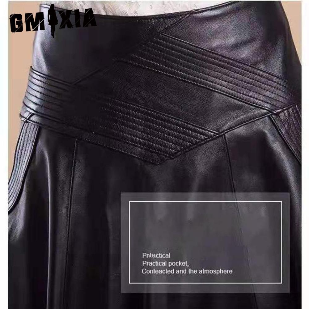 GMXIA Fustă de vară de primăvară pentru femei, modă casual, culoare solidă, cu imprimeu