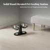 Wooden Pet Feeding Stand with Stainless-Steel Bowls Modern for Kitchen