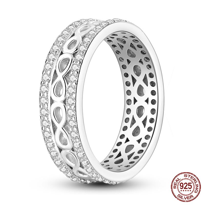 Popular Glow In The Dark Rings For Women 925 Silver Star Moon Sun Rings Sparkling Cubic Zircon Exquisite Jewelry Gifts