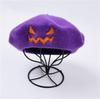 Vintage Plain Beret Cap For Women  French Artist  Chapeau Femme Wool Winter  Hats Solid Color Halloween Embroidery Pumpkin Hat