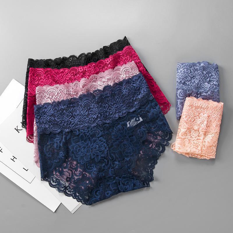 2205# Women's Lace Mid-Waist Panties - Comfortable, Breathable, Sexy, Hip-Lifting, Large Sizes Available