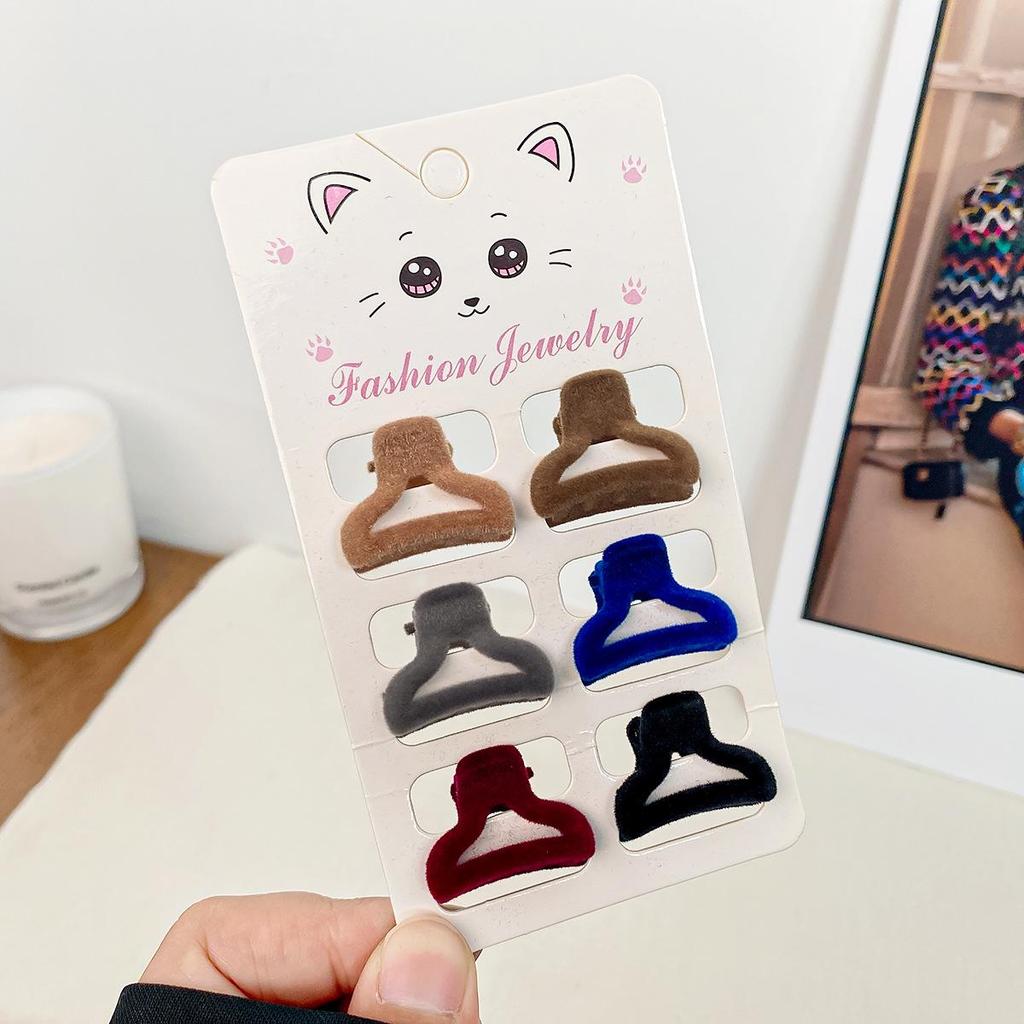 6-Piece Retro Flocked Mini Butterfly Hair Clips Set