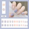 24Pcs Frosted Smoky Black Ripple Fake Nails Full Coverage Removable Press On Nails Finished Nail Stickers