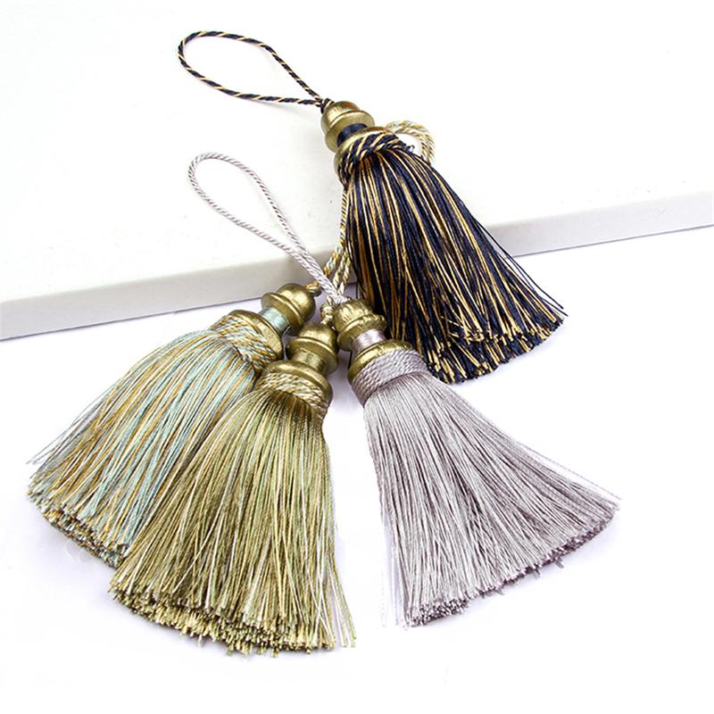 1Pc Goldene Quasten Handwerk Trim Hängenden Seil Seide Fringe Vorhang Dekor Hause Zubehör Wohnzimmer Schmuck DIY Dekorative