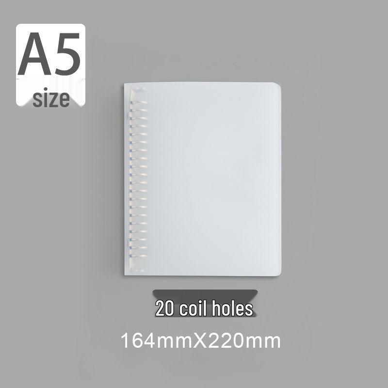 Transparent Loose-Leaf Binder Cover: A5/B5 Student Planner, 20/26 Holes, Comfortable Grip 1-pack Large Capacity