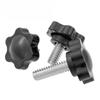 1/4" Imperial Rubber Hand-Tightened Six-Star Knob - T-Handle Plastic-Coated Adjustable Bolt