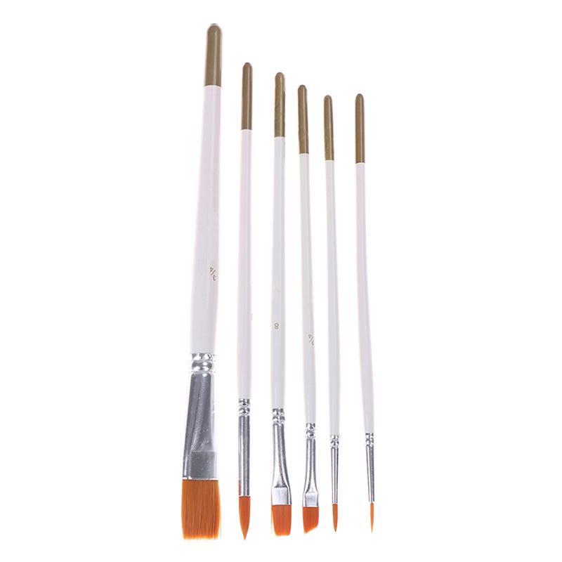 6Pcs Art Painting Brushes Set Acrylic Oil Watercolor Artist Paint Brush Set