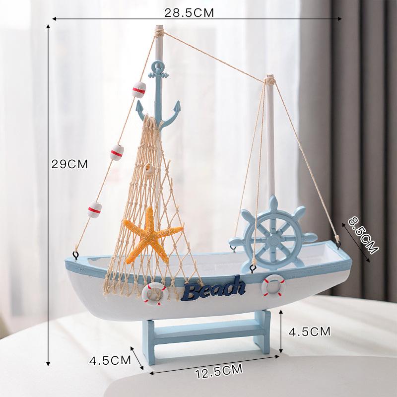 Porzellan Segelschiff Modell im mediterranen Stil - Kreative Holz Heimdeko Ornamente