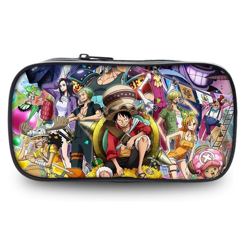 One Piece Luffy Anime Printed Student Single Layer Stationery Storage Pencil Bag For Boys And Girls
