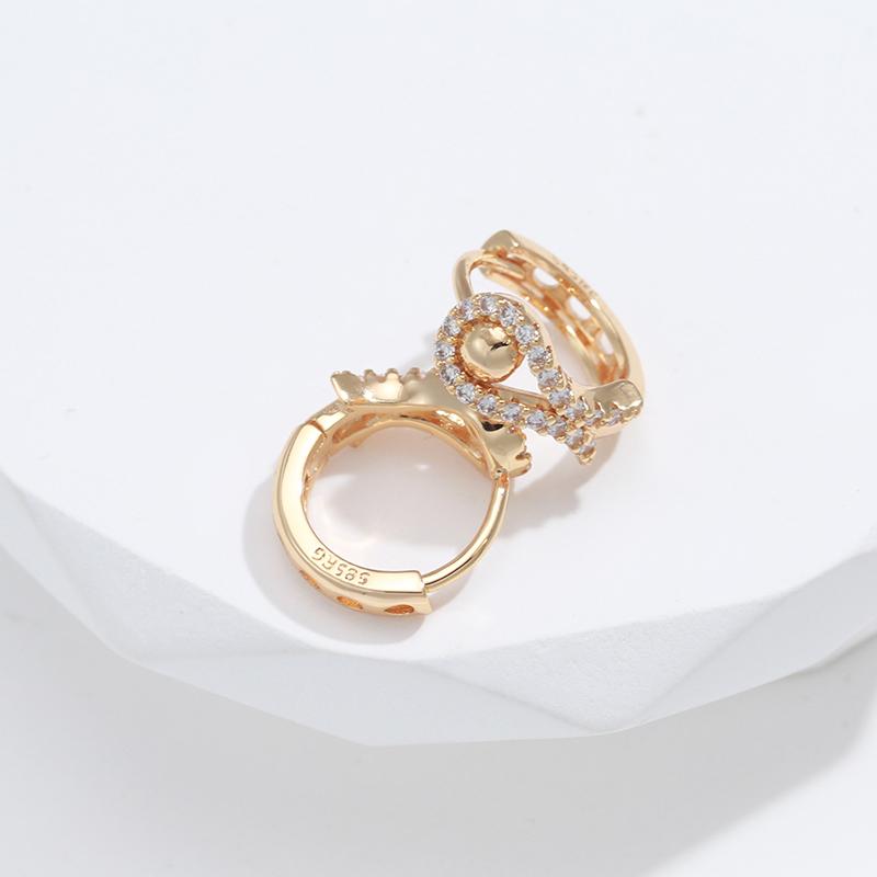 Fashion Natural Zircon Stud Earrings For Women Rose Gold Classic Cute Engagement Earrings Fine Jewelry