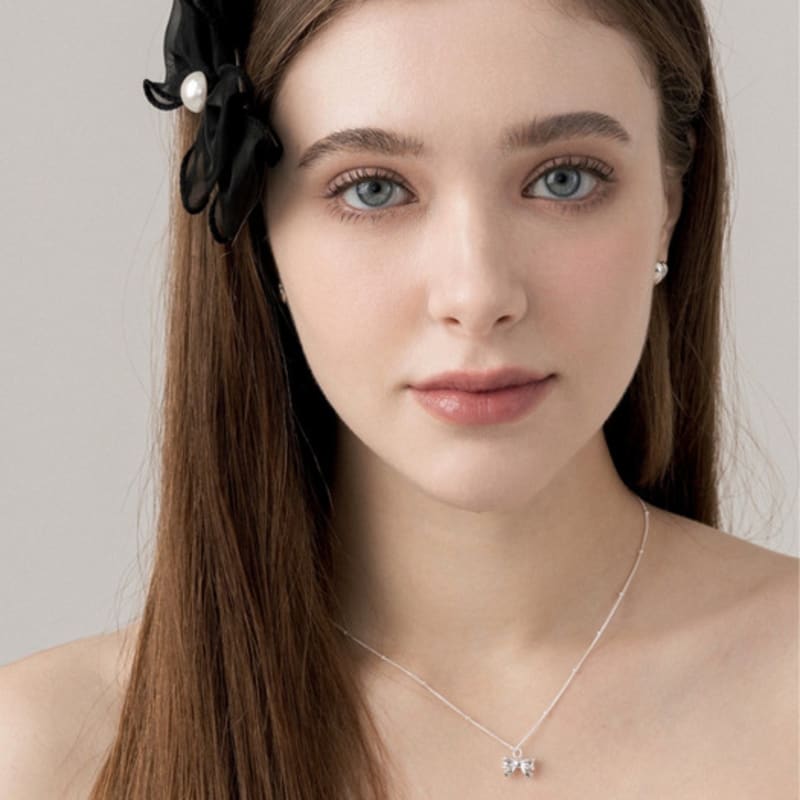 LILYKORI 925 Silber Schleifenkugel Halskette