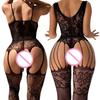 Fishnet Lingerie Set Bdsm Body Stockings Crotchless Sex Tights Sheer Open Women Underwear Erotic Costume Teddy Babydoll Bodysuit