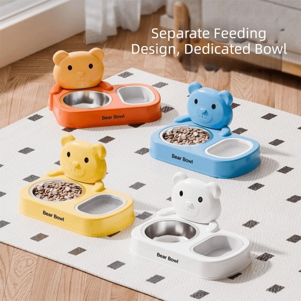 Detachable Cat Food Water Bowl Non-Slip Base Cat Feeding Bowl Pet Water Container  for Cats Dogs