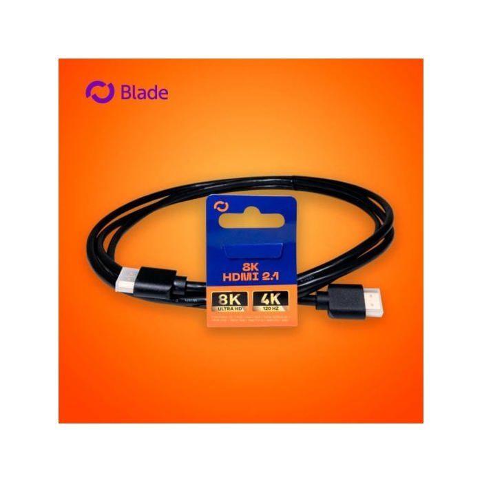 Cable HDMI Blade Gaming Bulk 8K 2.1 2 M Conectores Oro Negro Alta Velocidad