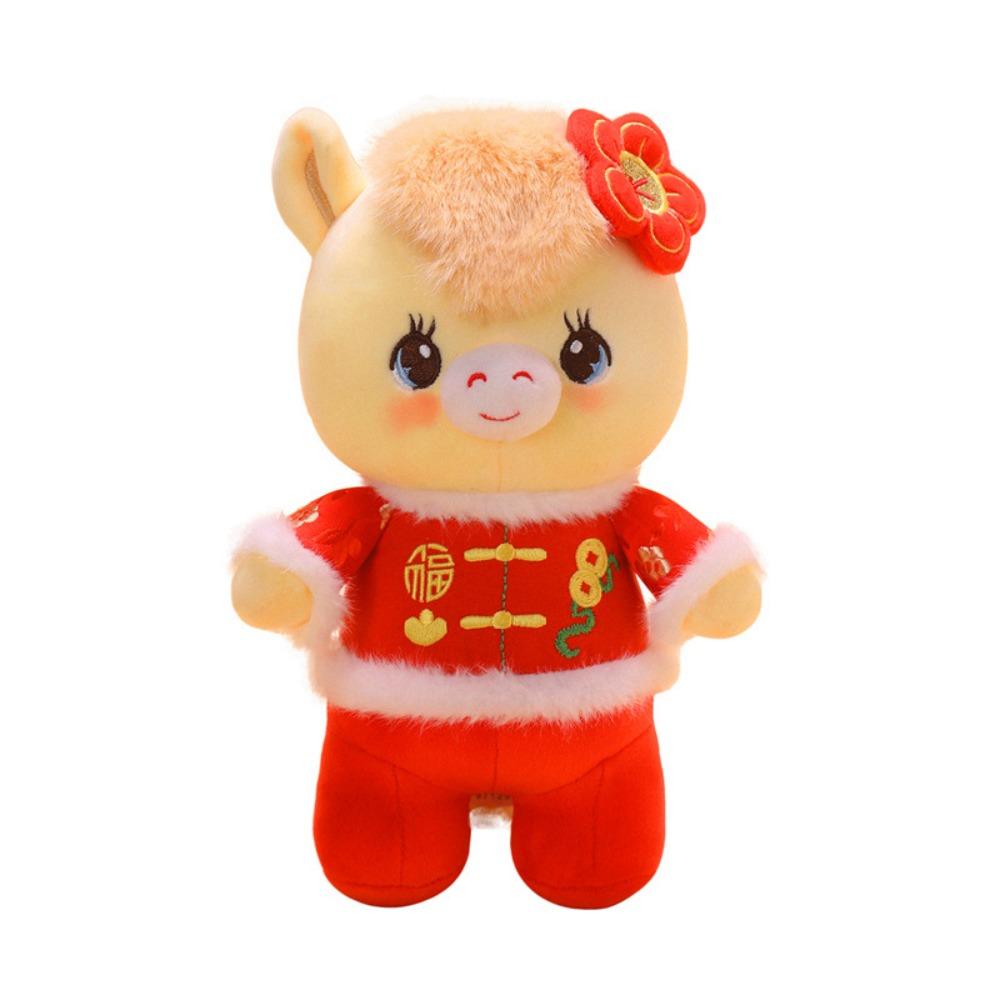 

Chinese Zodiac Pony Plush Doll Red New Year Mascot Funny Horse Stuffed Toy Home Decor S красный