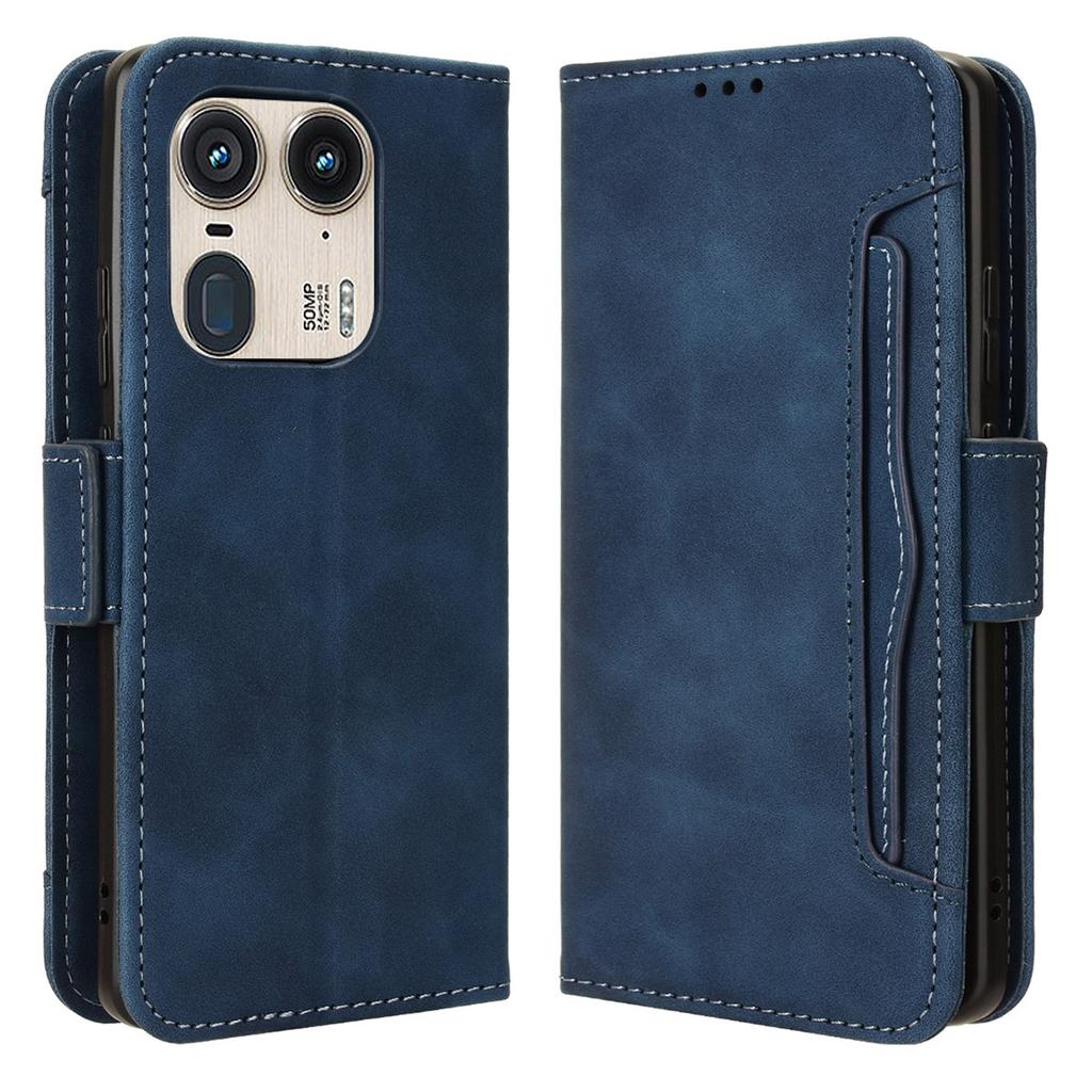 Für Motorola Edge 50 Ultra 5G/Moto X50 Ultra 5G Leder-Handyhülle mit mehreren Kartenfächern