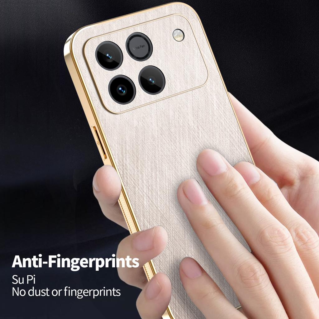 KADEM Phone Case For Honor Win 5G / Win RT 5G Electroplating Silk Texture PU + TPU Phone Back Cover