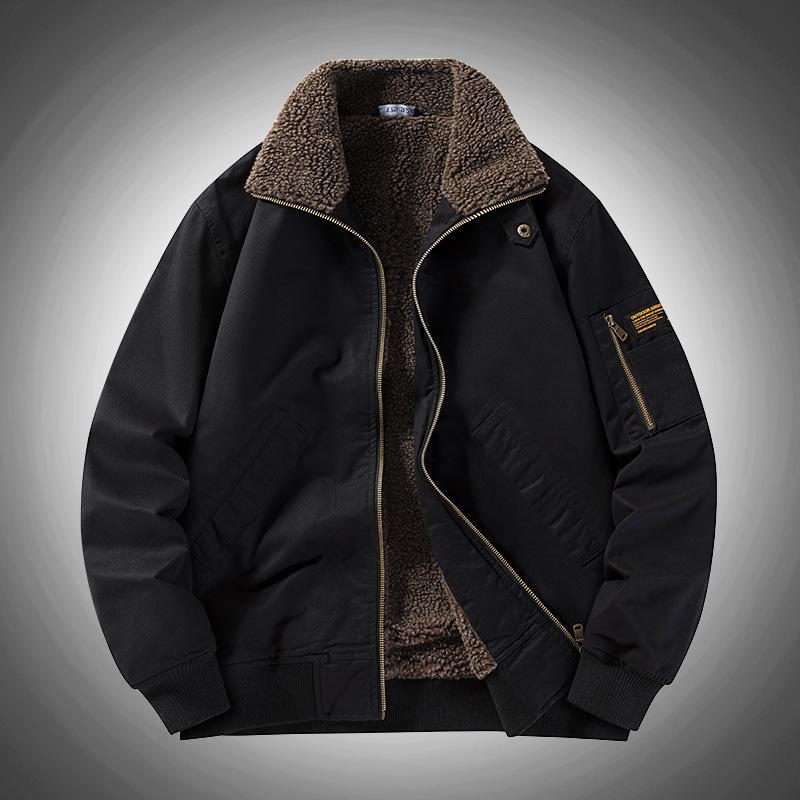 Podzimní a zimní sametově zesílená bunda pro běžné nošení Pánská tepelně odolná bunda proti opotřebení