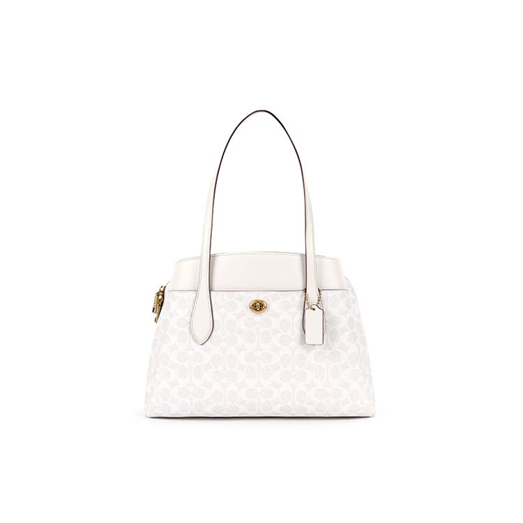 

Coach Lora 36 Monogram PVC And Leather Crossbody Tote Bag Women Handbags White 89576-B4R7B Basic Set (Bag+Dust Bag)