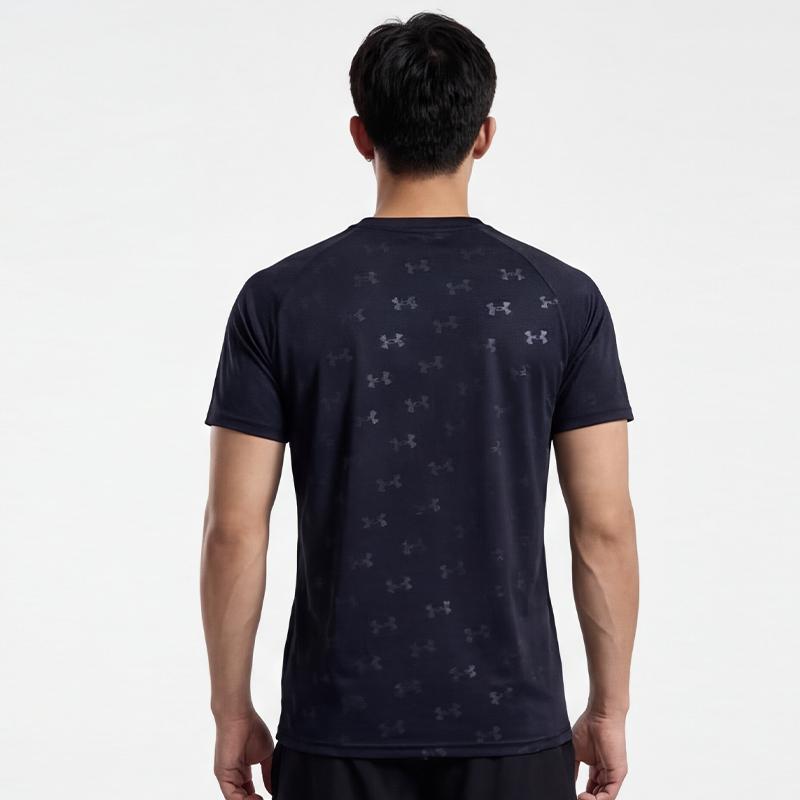 Under Armour Loose Fit V-Neck Quick-Dry Breathable Short Sleeve T-Shirt Unisex Tops Navy-Blue 21500531-409