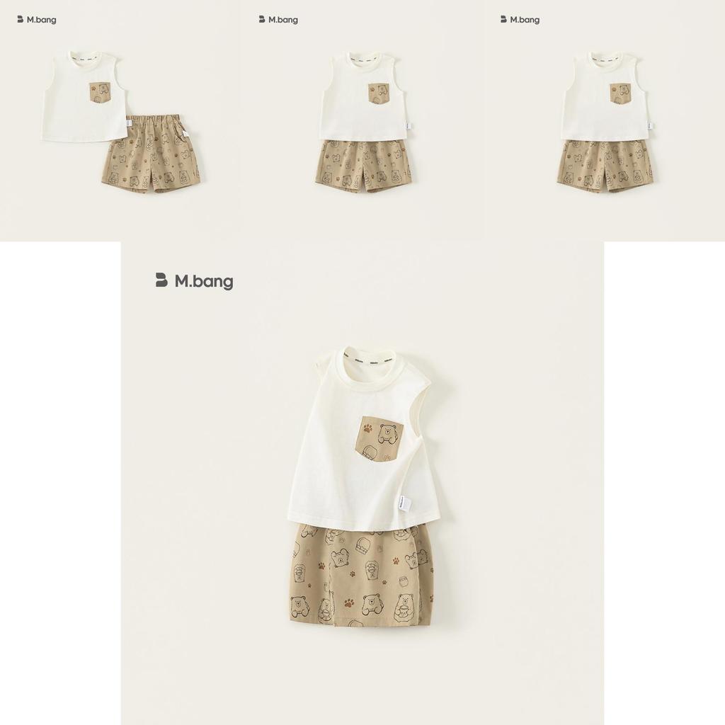 Cartoon Kids Summer Vest And Shorts Set With Cotton Fabric For Ages 3 To 8