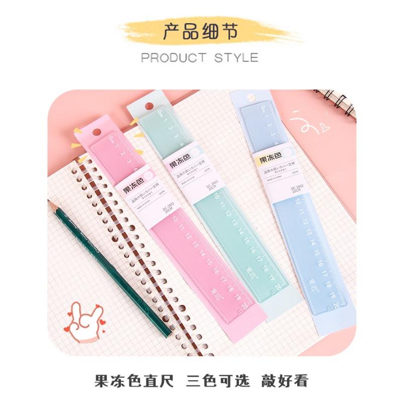 Creative Jelly Color 20cm Straight Ruler For Student Office Drawing Measuring Tool