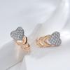 New Arrivals Micro-Wax Inlay Natural Zircon Drop Earrings  Rose Gold Color Fashion Women Wedding Jewelry Heart Earrings