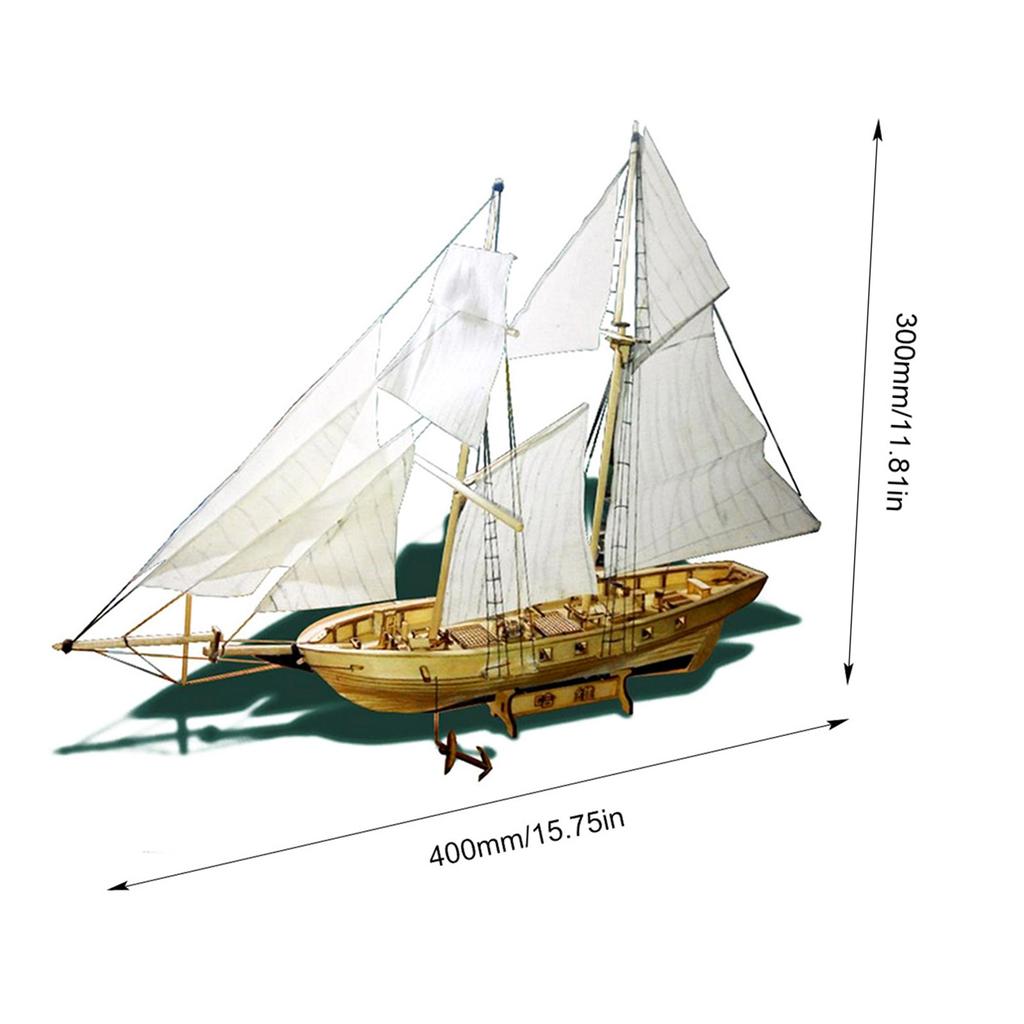 DIY Ship Assembly Model Kits Wooden Sailing Boat Scale Model Decoration for Kids Adults