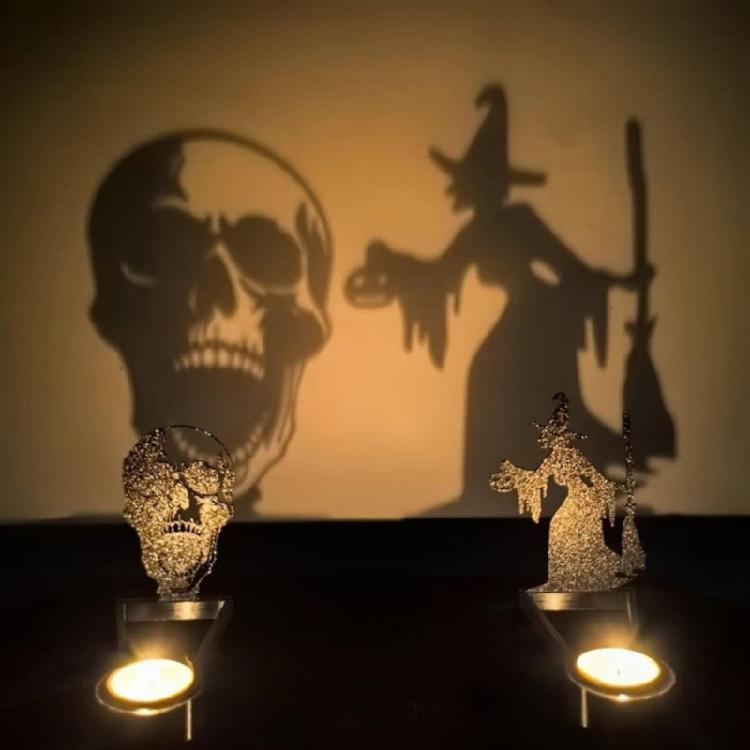 Gothic Grim Reapers Plastic Candle Stand Halloween Desk Decoration Themed Party Accessory for Event