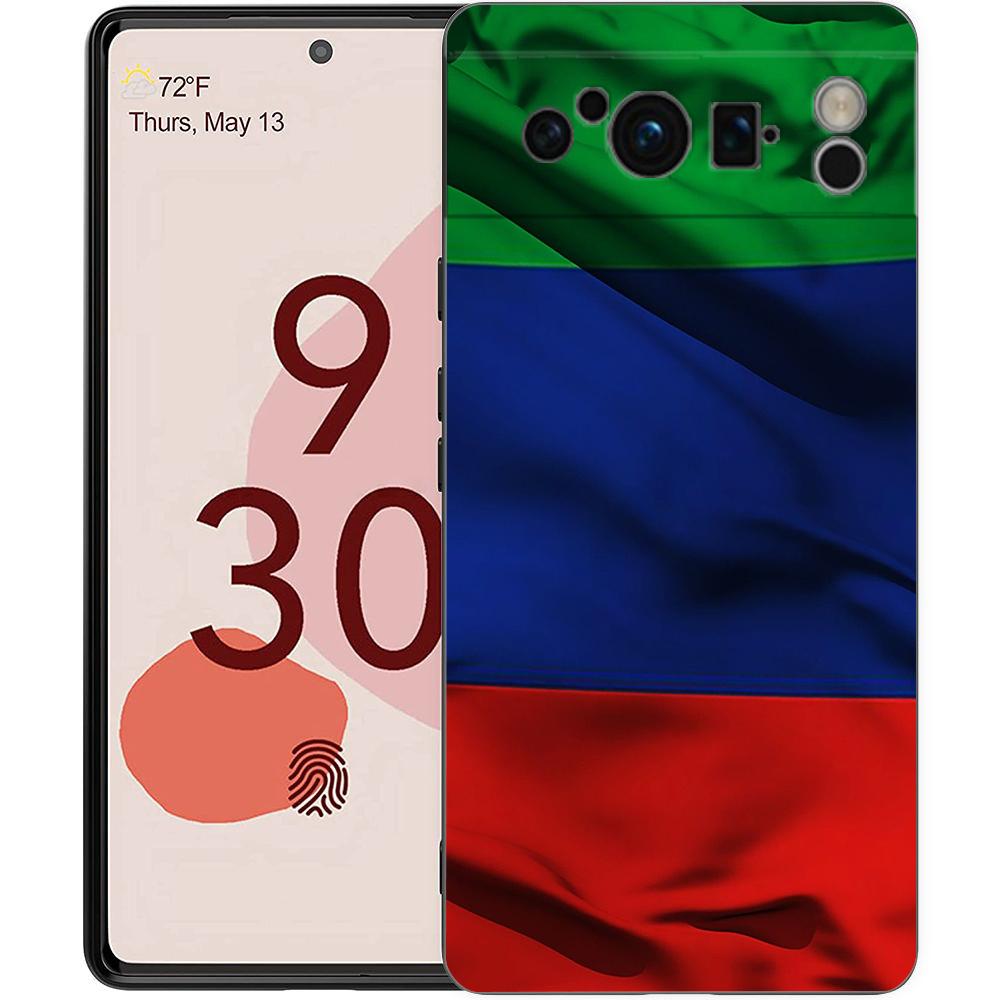 

Luxury Phone Case For Google Pixel 10 9 8 9A 8A 7 7A 6 Pro XL 6A 5G Black Soft Back TPU Cover Dagestan National Flag Pixel 6