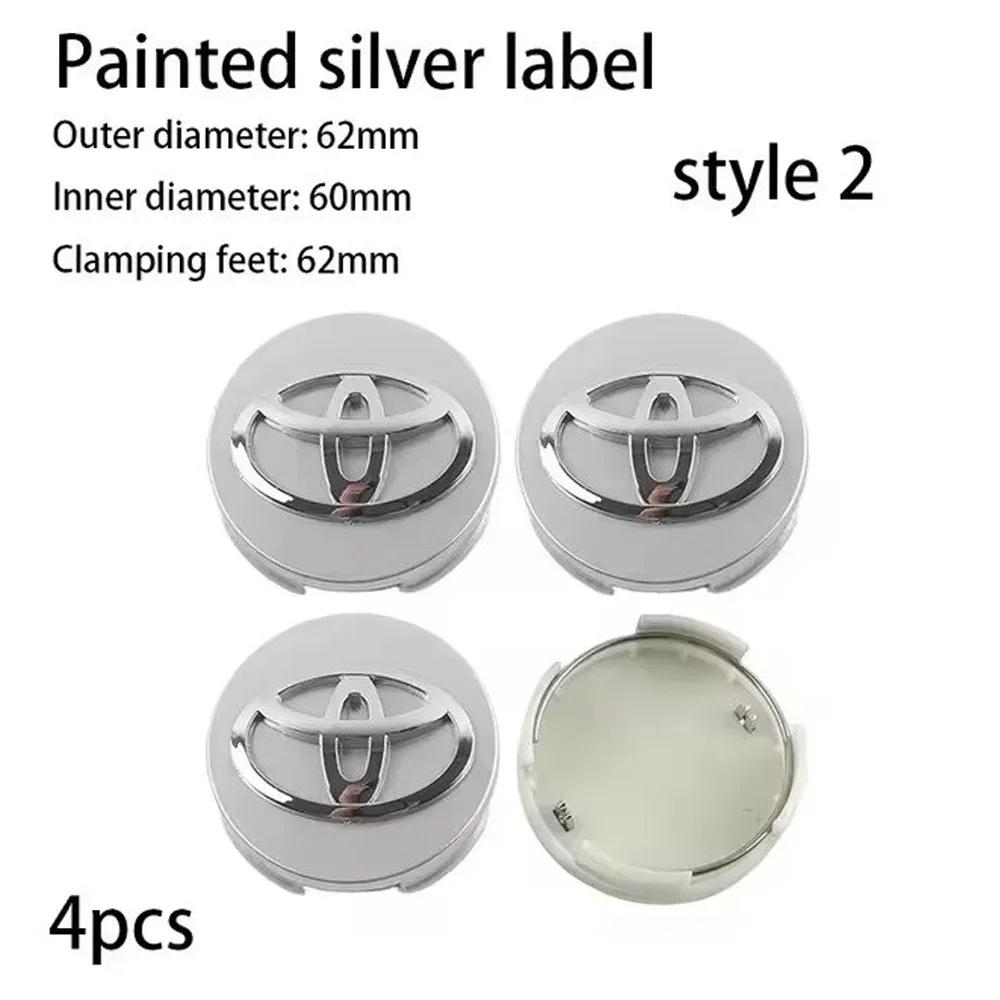 4pcs/Lot 57mm 62mm Refitting Car Wheel Center Caps Hub Center Covers For Toyota YARiS RAIZE Corolla Camry RAV4 Car Accessories
