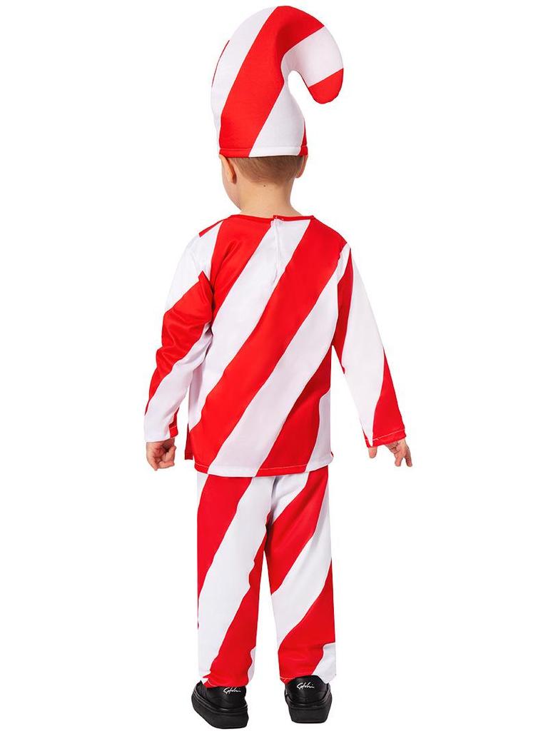 Kids Christmas Candy Cane Costume for School Festival and Stage Performance