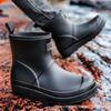 Wasserdichte Knöchelhohe Gummistiefel: Rutschfestes Design für Damen & Herren, Mit Samt gefüttert, Europäischer & Amerikanischer Stil, Ideal für Küche & Außenbereich.