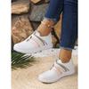 Ladies' One Foot Casual Sports Shoes - Breathable Fabric Upper and EVA Sole, Pink Stripe Design, All Season Comfortable Casual Wear, Cute Shoes