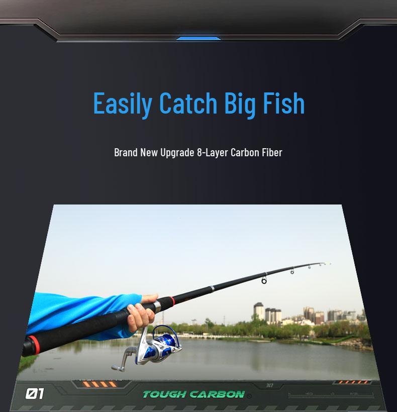 Wolf King Ultra-Hard Carbon Long-Distance Sea Fishing Rod Set
