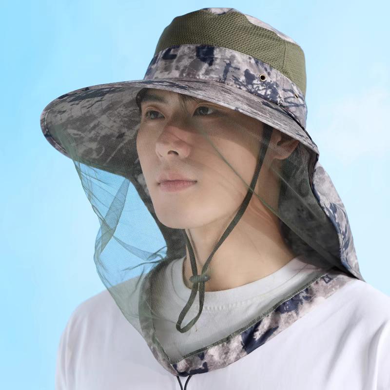Men'S And Women'S Outdoor Mosquito Caps, Fishing Caps, Sun Protection Wide-Brimmed Hats For Mountaineering, Face Masks And Hats