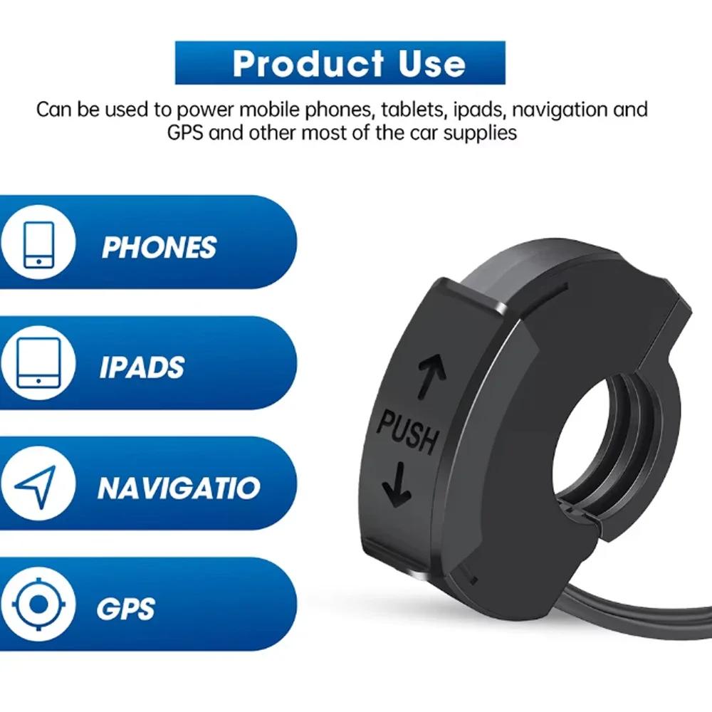 Ładowarka motocyklowa QC3.0 18 W PD 30 W Wodoodporny uchwyt ładujący na kierownicę Ładowarka do telefonu motocyklowego do adaptera gniazda 12/24 V