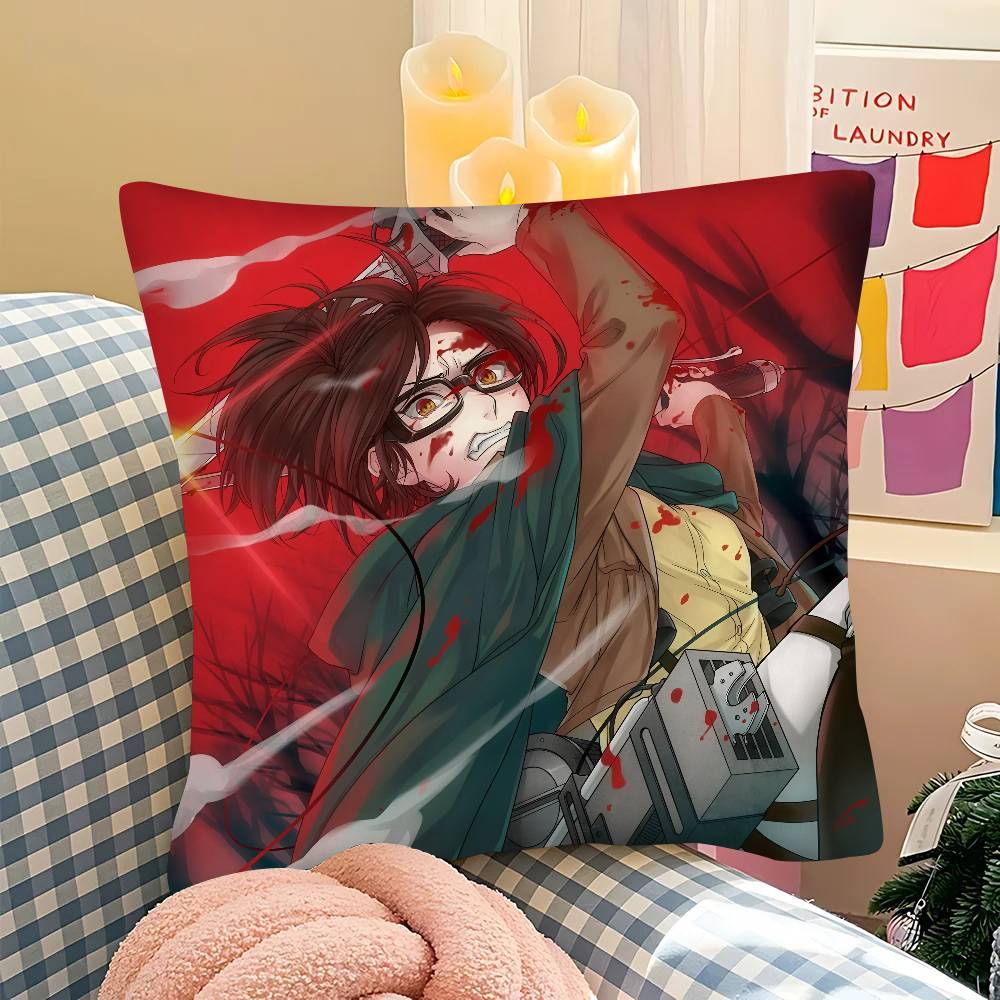 A-Attack On Titan H-Hange Zoe Anime Pillow Case Fashion Square Pillowcase Bedroom Sofa Room Ins Decoration Leisure Cushion Cover