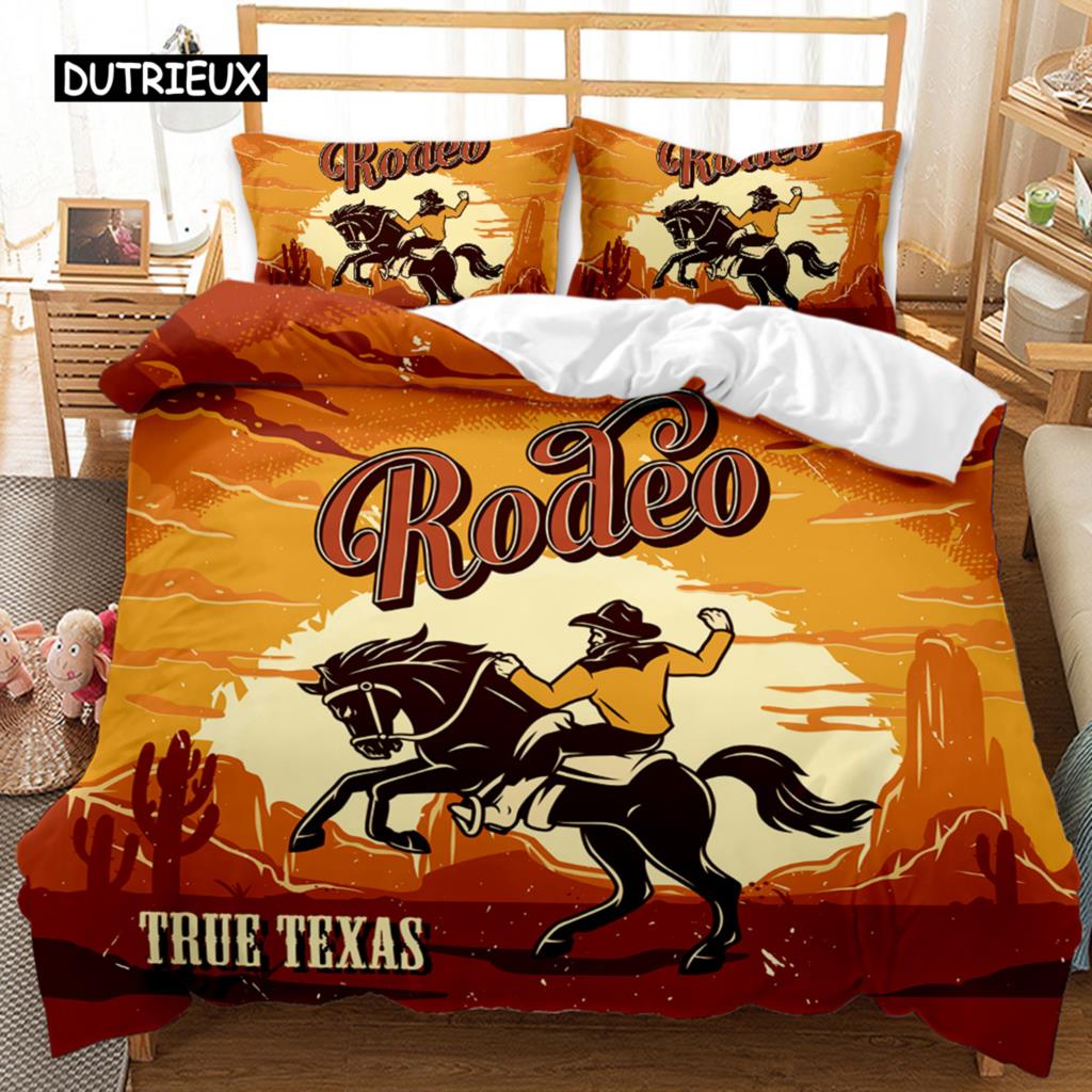 Western Cowboy Duvet Cover Teens Wild West Themed Cowboy Hat and Gun Western Style Double Queen King Size Polyester Qulit Cover