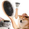 Natural Boar Bristle Pet Brush for Dogs and Cats Grooming Brush with Boar and Nylon Bristles for Shedding and Shine Includes Brush Cleaner - Massage,