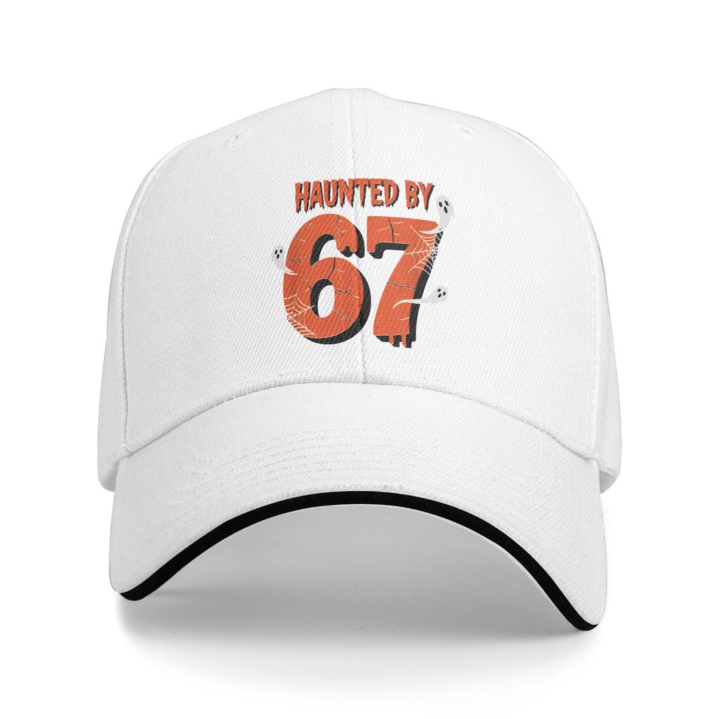 Haunted by 67 Halloween Funny 67 Meme Six Seven Ghost Baseball Cap Fashion Trucker Hat Summer Men Hiking Fishing Baseball Caps